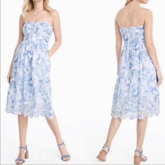 White House Black Market Dresses & Skirts - White House Black Market Floral Eyelet Dress